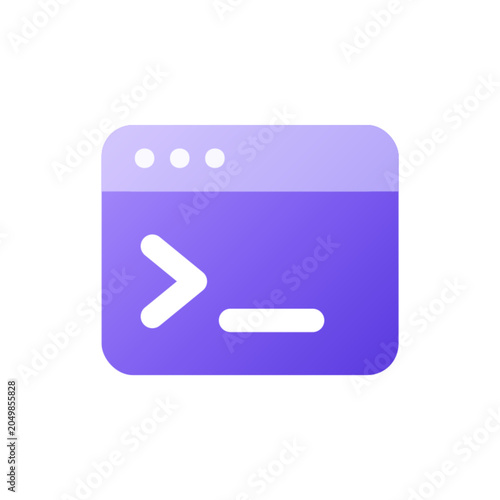 Coding Terminal Command Line Flat Icon Purple Gradient