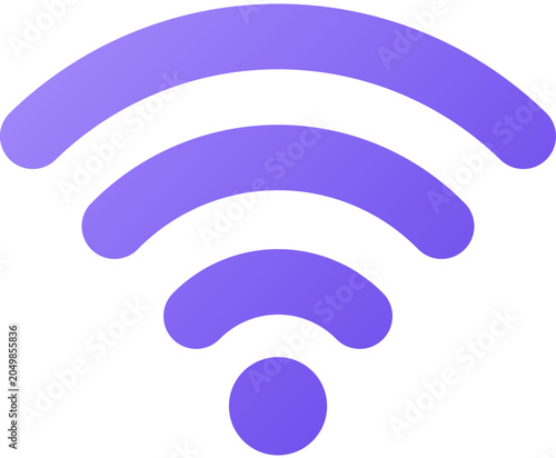 Wifi Wireless Signal Connection Flat Icon Purple Gradient