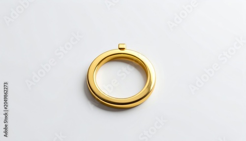 Gold Ring Jewelry on White Background.