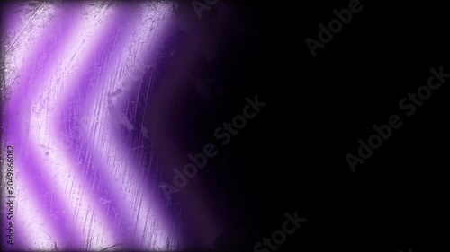 Distressed Grunge Neon Arrow Light Animation with Purple Blue Glowing Chevrons
