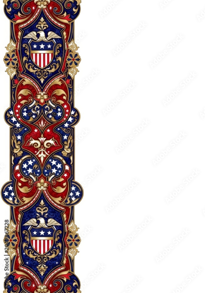 Naklejka premium Patriotic eagle shield border with isolated background for celebratory designs patriotic american
