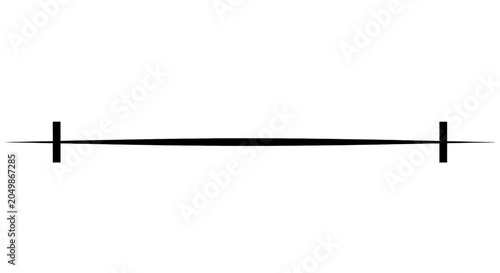 Bild auf Leinwand Minimalist black horizontal line divider with vertical end markers