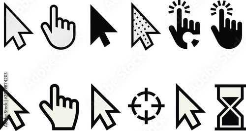 Various computer mouse cursor and hand pointers cursor hand pointers