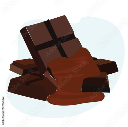 melted chocolate bar. melted chocolate bar