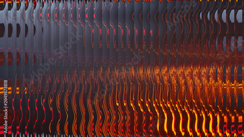 Obraz na plátně Abstract glowing vertical lines creating dynamic fiery glass pattern illustratio