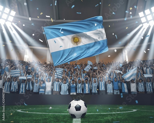 Argentina Football Fans Stadium Celebration Illustration, football