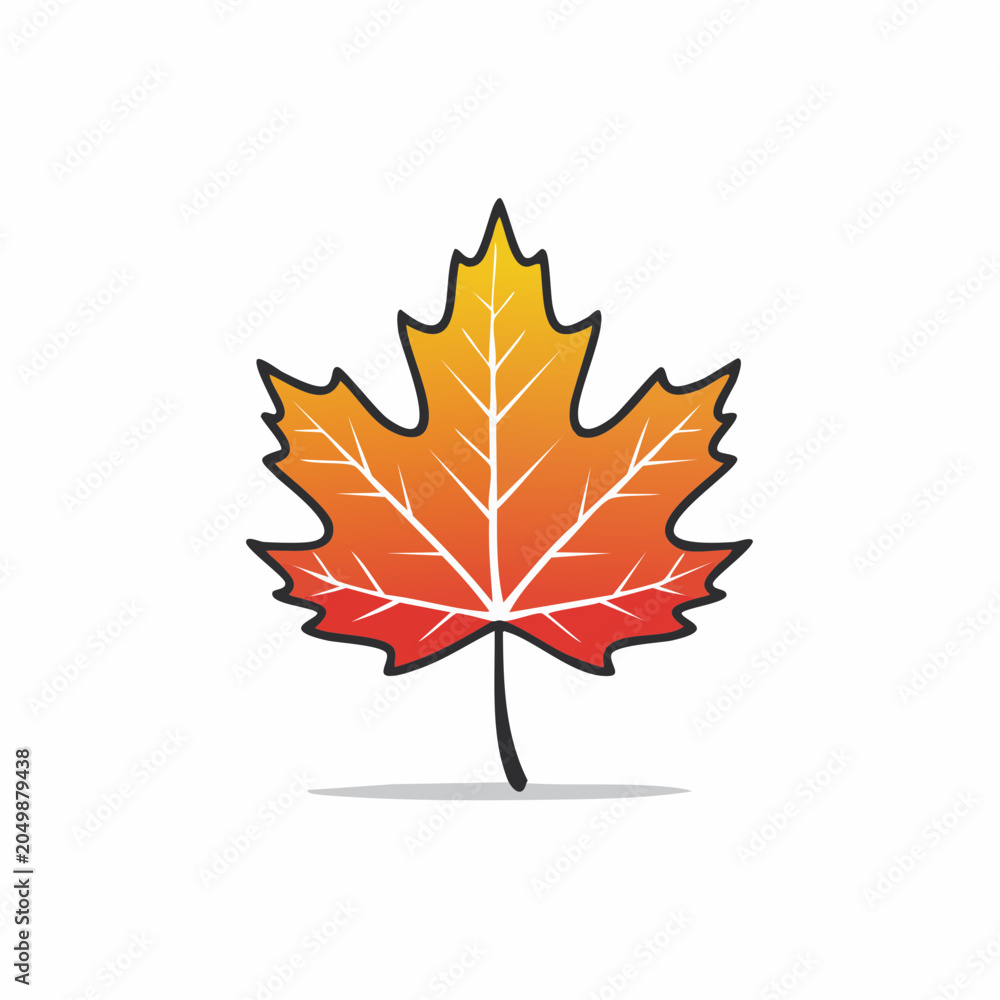 Obraz premium Maple Leaf Icon with Autumn Colors