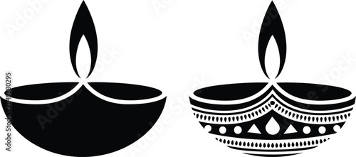 Tableau sur toile Two black oil lamps with decorative patterns