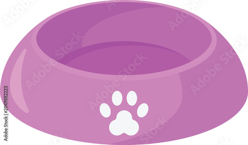 Pet Bowl Flat Illustration. Clean Icon Design Element Isolated on White Background