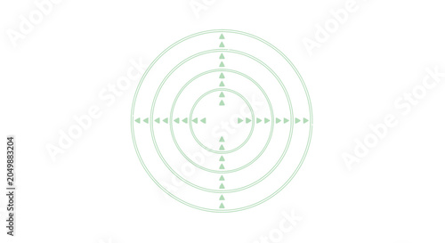 Green target icon with concentric circles on white background