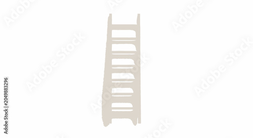 Hand drawn beige ladder icon on white background