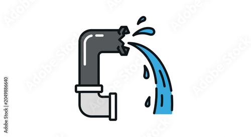 Foto Water leaking from pipe faucet.