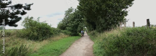 Greenway cycle track Stratford upon Avon Warwickshire England Uk. 22 October 2025. People cycling on a sunny summers day. Health and fitness exercise for all shapes and sizes,