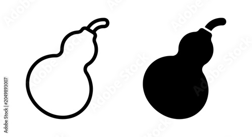 Foto Gourd Vector Icons, Outline and Silhouette, Organic Shape, Natural Element, Simp
