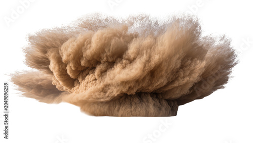 Canvastavla Massive swirling sandstorm cloud, isolated on transparent background