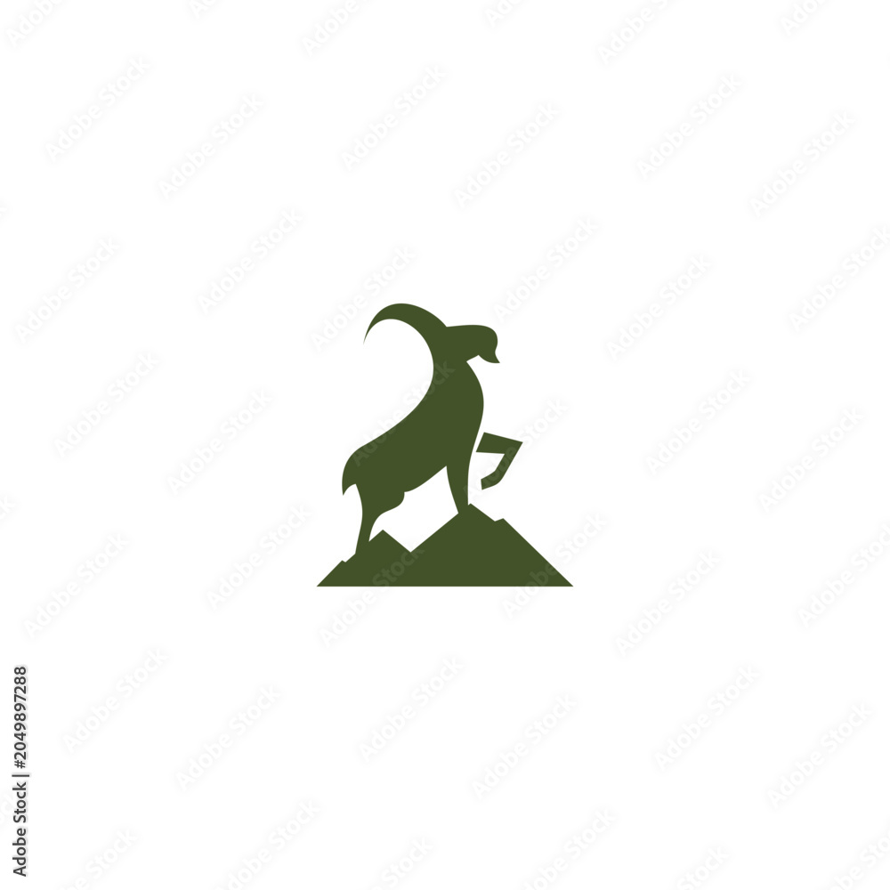 Fototapeta premium Mountain Goat Silhouette Adventure and Outdoor Emblem