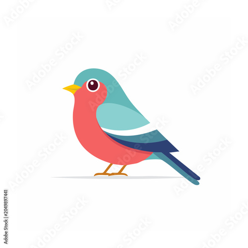 Stylized flat design bird illustration
