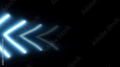 Neon Arrow Flow Animation Glowing Directional Light Trails Motion Background Loop
