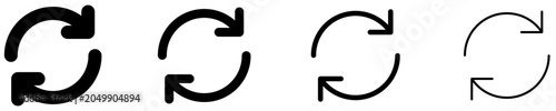Konstfotografi Set of refresh icons, symbol of synchronization and cyclic process