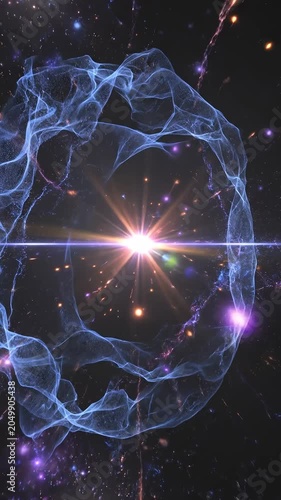 Abstract Glowing Energy Ring Expanding Through Deep Outer Space