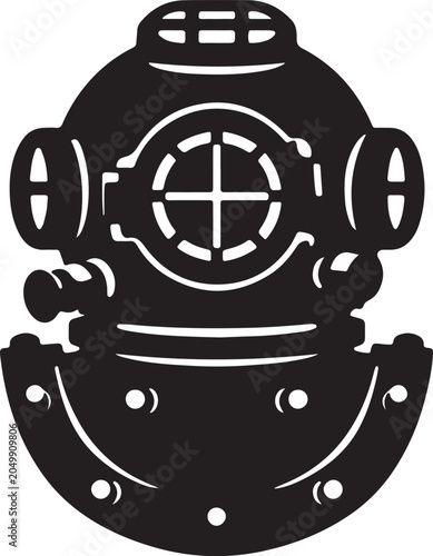 Classic diving helmet illustration