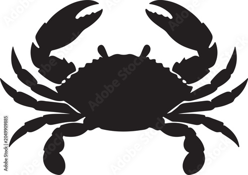 Black and white crab vector illustration