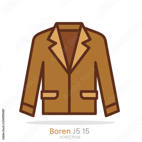 Minimalist flat vector icon of a brown business blazer jacket.