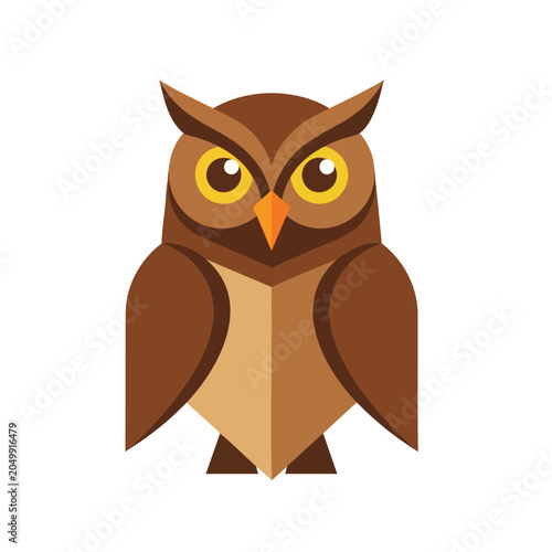 Stylized geometric owl illustration for modern graphic design.