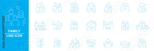 Tableau sur toile Modern family relationships icon set