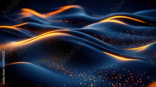 Black background with yellow and orange colored.