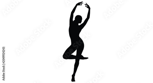 Photos Woman in yoga pose black silhouette dancer