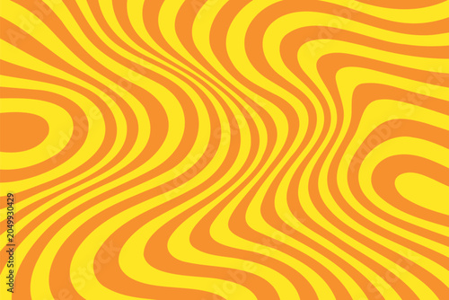 Psychedelic orange and yellow wave background
