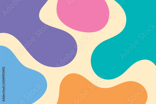 Soft color abstract blob composition background