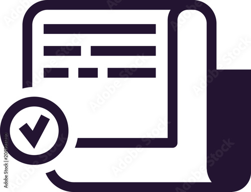 Photos Document displaying text with a checked mark indicating approval or completion