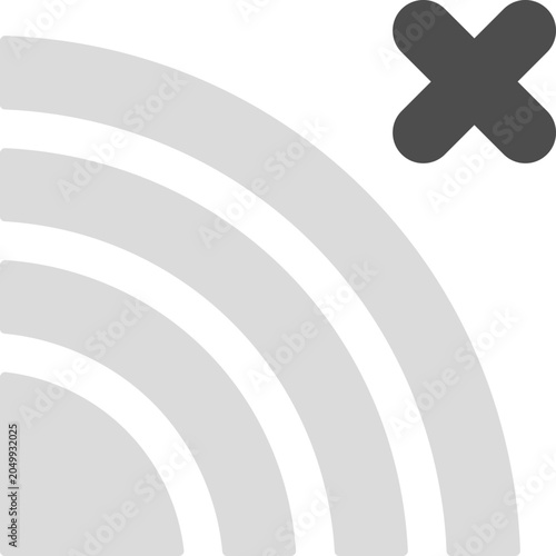 Foto Wi Fi symbol showing lack of signal or internet connection error