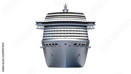 Tableau sur toile Modern white cruise ship with multiple decks, isolated on transparent background