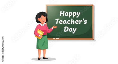 Happy teachers day cartoon illustration