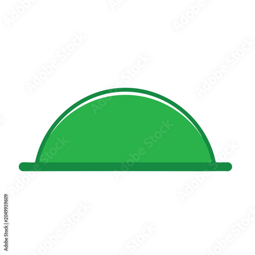 Minimalist green semi-circle dome icon or button shape.
