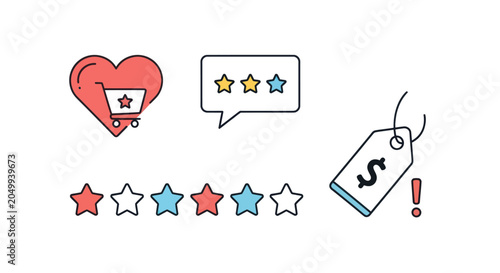 E-Commerce and Customer Feedback Icon Set