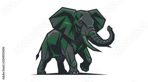 Geometric Elephant Vector Illustration