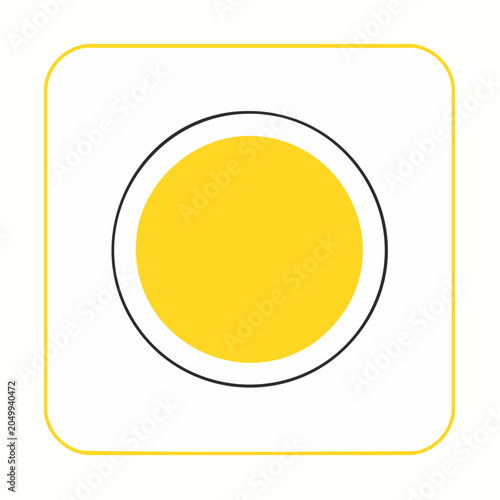 Yellow circle icon on white background