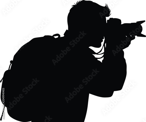 Photographer Silhouette, Black Photographer Icon, Camera Silhouette, Photography Symbol
