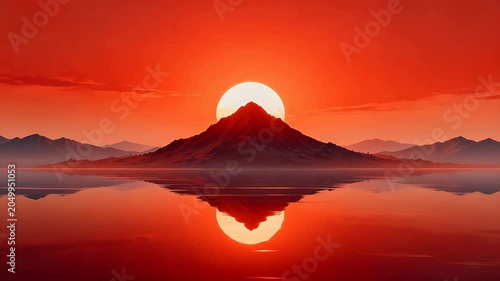 mountain sunset reflection