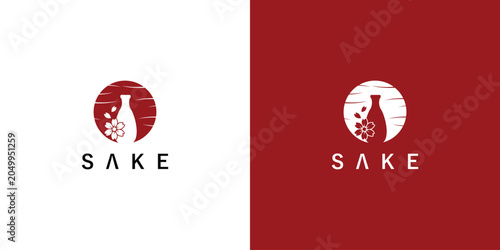 Fotografie Creative sake logo design with modern concept premium vector
