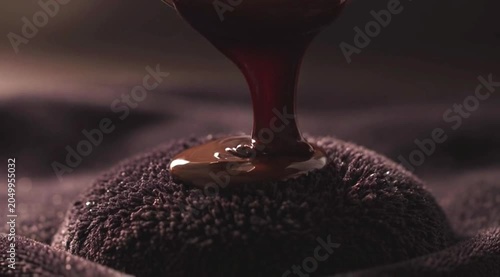 pouring chocolate in a glass