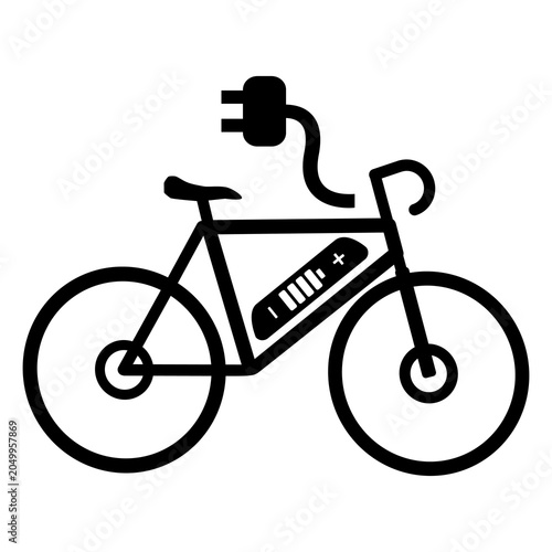 Electric Bicycle Icon or Symbol	