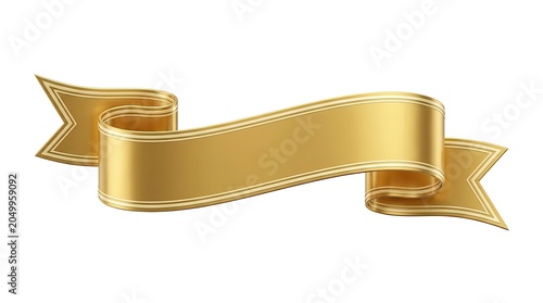 Elegant Golden Ribbon Banner with Decorative Edges.
