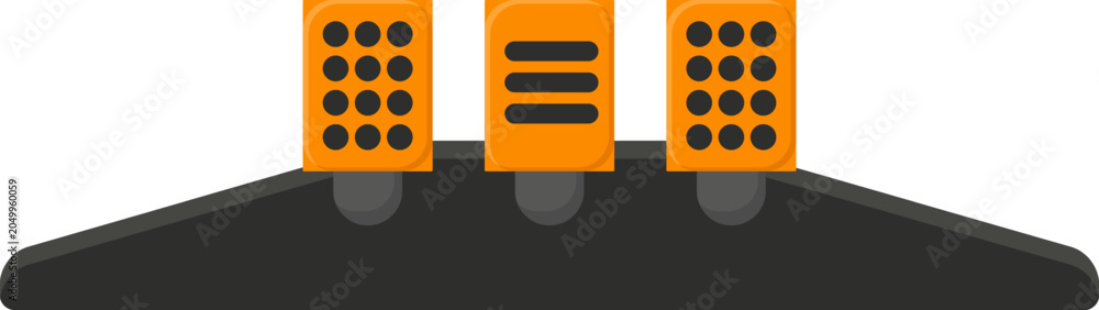 Fototapeta premium Orange racing game pedals with clutch, brake, and accelerator