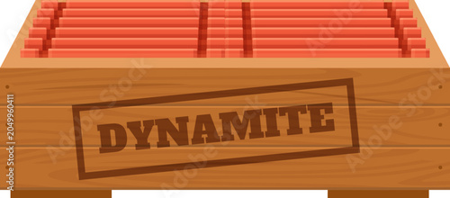 Foto Dynamite sticks packed inside a wooden crate with a DYNAMITE stamp