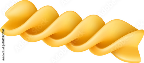 Obraz na płótnie Fusilli pasta isolated on a white background, showing spiral shape and raw textu